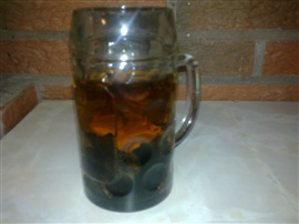 Chaga Tee im Trinkglas