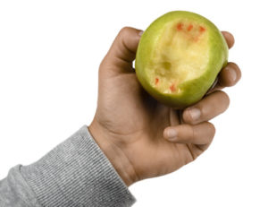 Zahnfleischbluten Apfel Abdruck